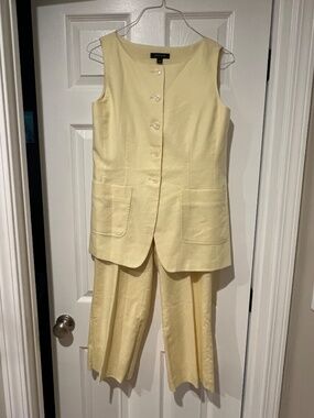Ann Taylor Lemon Yellow Pant/Vest set